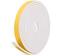 Window Draft Excluder Tape Self Adhesive Foam Tape Weatherstripping Door Window Seal Door Draught Excluder Waterproof Foam Seal Strip (12 x 3 mm/ 3 Meter Long, White)