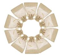 Window Drawstring Storage Bags, 10 Pcs Linen Gauze | Jewelry and Beads, Lightweight Portable Design, Travel Use and Home, Beige Finish