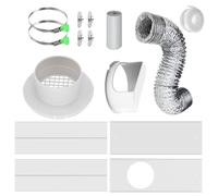 Window Dryer Vent Kit - Universal Sliding Window Ventilation Panel, Indoor Lint Trap with Hose Connector, Exhaust