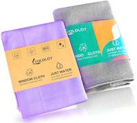 Window & Enviro Cleaning Cloth Kit (Purple & Grey) - Streak-Free with Just Water, Reusable & Machine Washable Microfiber for Crystal Clear Glass.Quality Replacement For Norwex Window Basic Package.