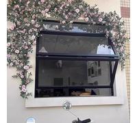 Window Exterior Folding Sliding Window, Aluminium Frame Concession Window for Shed/Household, Commercial Pass Through Window for Cake/Coffe Serving(Black,91x111cm(36x44in))