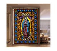 Window Film, Church Stained Glass Decorative Film Anti-UV Anti-UV Static Privacy Clings Film Jesus Religious Figures Decor,G,40x80cm(16"x32")