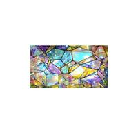 Window Film Electrostatic Glass Stickers Abstract Mosaic Pattern Window Sticker PVC Privacy Window Film Living Room Bathroom Home Decor for window shading(Gold)