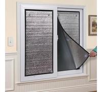 Window Film Insulation, Blackout Reflective Window Cover, 8mm Double Sided Aluminium Foil Thermal Heat Blocking Shield with Suction Cups, UV Sun Reflector for Bedroom, Roof Conservatory(Black edges)