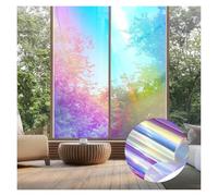 Window Film Iridescent Window Dichroic Film Decorative Glass Sticker Self-Adhesive Rainbow Cellophane Roll For Bathroom Shower Door(50x100 cm)