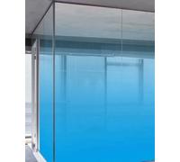 Window Film Privacy 4 5 6 7 Ft Width Frosted Glass Window Film, Character Decorative Office Cubicle Window Privacy Film, Privacy Gradient Glass Film for Office Door(Blue,HxW 152x1000cm/4.9x32ft)