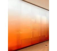 Window Film Privacy 4 5 6 7 Ft Width Frosted Glass Window Film, Character Decorative Office Cubicle Window Privacy Film, Privacy Gradient Glass Film for Office Door(Orange,HxW 152x1000cm/4.9x32ft)