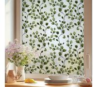 Window Film Privacy 58X260Cm Leaf Privacy Film for Glass Windows,One Way Stained Glass Blackout,Opaque Tint,Bathroom Cover Self Adhesive Patterned
