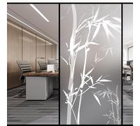 Window Film Privacy 70x120Cm Wide Bamboo Blackout Patterned No Glue Static,Self Adhesive,for Bathroom Kitchen Rental Apartment, Window Cover Anti-Uv