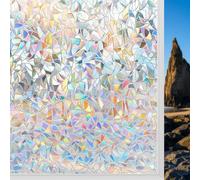 Window Film Privacy 75 x 640 cm Anti-Uv Static Cling Without Glue Windows Static Cling for Office Bathroom Home, Crescent