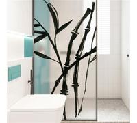 Window Film Privacy Black Bamboo Glass Frosted Privacy Film For Glass Windows Static Cling No Glue Window Covering Self Adhesive Anti Uv For Office Bathroom Home 60x116cm/1 Pcs