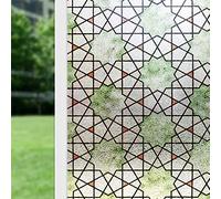 Window Film Privacy Cyan Geometry Privacy Film For Glass Windows,Blackout Window Film Self-Adhesive,Window Frosting Film For Home Office Bathroom Bedroom,Opaque Window Film(60x100cm)