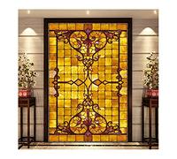 Window film,privacy film for glass windows,European Church frosted Art stained glass Window Film,Anti-UV Solar Film,Static Cling Decor Home Office,A translucent,40x60cm