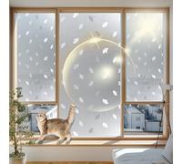 Window Film Privacy Frosted 100 x 150 cm, Self Adhesive Sun Block, Anti Uv, Anti Glare, Without Glue Or Residue, Window Film Non-Adhesiv 3D Static Cling with Toolkit for Office, ginkgo