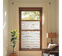 Window Film Privacy Frosted 95 x 650 cm Reduce Glare, UV Protection Blackout Window Film Privacy Easy Install, Low Maintenance for Home & Office Doors, wave