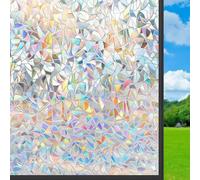 Window Film Privacy Frosted Glass 80 x 100 cm Static Cling, No Glue Opaque Window Film Anti-Uv Self-Adhesive Frosting Films for Home Bathroom Bedroom Office, Crescent