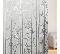 Window Film Privacy Frosted Glass 90 x 1000 cm Self Adhesive Static Cling Removable Without Glue Or Residue Privacy Film for Glass Windows for Home Bathroom Bedroom Office, Bamboo