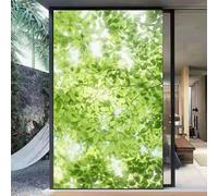 Window Film Privacy Frosted Not Transparent Static Cling Heat Control UV Blocking Green Scenery Glass Sticker(80x120cm)