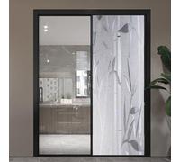 Window Film Privacy Frosted Window 100 x 850 cm Self Adhesive Static Cling Removable Without Glue Or Residue Frosted Film for Bathroom Kitchen Office, Bamboo