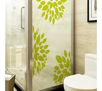 Window Film Privacy Fruit Green Leaves Glass Frosted Privacy Film For Glass Windows Static Cling No Glue Window Covering Self Adhesive Anti Uv For Office Bathroom Home 60x116cm/2 Pcs