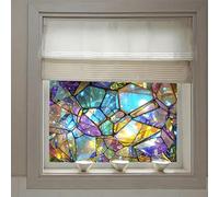 Window Film Privacy Gold Purple Geometry Frosted Window Film Self Adhesive Static Cling Privacy Film for Glass Windows No Glue Privacy Window Film Bathroom Window Frosting Film 45x100cm/1 Pcs