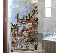 Window Film Privacy Green Tree Orange Glass Frosted Privacy Film For Glass Windows Static Cling No Glue Window Covering Self Adhesive Anti Uv For Office Bathroom Home 60x116cm/1 Pcs