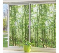 Window Film Privacy Green Tree Plants Privacy Film for Glass Windows Opaque Window Film Stained Glass Window Film for Bathroom Home Office Window Stickers Frosted Window Film 4Pcs (45x100 cm)
