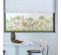 Window Film Privacy Jungle Green Animals Privacy Film for Glass Windows Opaque Window Film Stained Glass Window Film for Bathroom Home Office Window Stickers Frosted Window Film 4Pcs (45x100 cm)