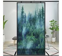 Window Film Privacy Natural Foggy Forest Decorative Window Coverings Film Stained Cling Glass Film Removable for Bathroom Shower Door Frosted 19.7"x35.4"(50x90cm)