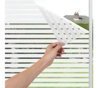 Window Film Privacy,Non Adhesive Static Cling 40 x 200 cm Privacy Film for Glass Windows,window film, Frosted Stripe Pattern for Office Home and Smooth Surfaces
