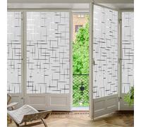 Window Film Privacy Pattern 45 x 190 cm, Non-Adhesive Heat Control, UV Blocking Protection, Matt Stripe, Cling Stripe Patterns Film, for Office, Star