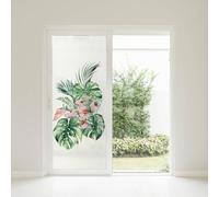 Window Film Privacy Pink Palm Leaves Glass Frosted Privacy Film For Glass Windows Static Cling No Glue Window Films Covering Self Adhesive Anti Uv For Office Bathroom Home 60x116cm/1 Pcs