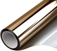 Window Film Privacy,Privacy Film For Glass Windows Black-Silver Self Adhesive Glass Sticker Vinyl One Way Vision Mirror Effect Window Tint Film UV Rejection Heat Control For Home(Brown,50x500 cm)