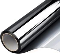 Window Film Privacy,Privacy Film For Glass Windows Privacy Window Film Sun Blocking Mirror Reflective Window Tint One Way Heat Control Anti Glass Uso apto para Home Office(Black-silver,50x500 cm)