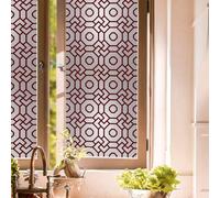 Window Film Privacy Red Hexagon Glass Frosted Privacy Film For Glass Windows Static Cling No Glue Window Films Covering Self Adhesive Anti Uv For Office Bathroom Home 60x100cm/2 Pcs