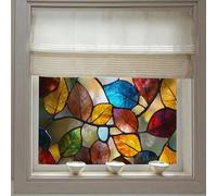 Window Film Privacy Red Leaves Golden Frosted Privacy Film for Glass Windows Removable Opaque Static Cling Self Adhesive Window Films Covering for Home Bathroom 40x60cm/1 Pcs