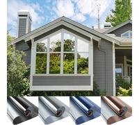 Window Film Privacy vinyl glass window One Way Daytime Privacy Static Cling Blocking Anti UV Reflective adhesive vinyl for car 45x100cm Dark Blue-Silver