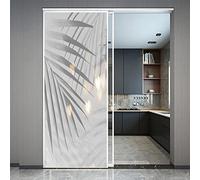 Window Film Privacy, White Leaves Non Adhesive Self Static Clings Window Stickers, 3D Stained Glass Decorative for Bedroom Bathroom Living Room Office 23.62 * 78.7inch