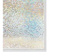 Window Film Privacy Window Privacy Film Stained Glass Mosaic Static Cling Decorative Vinyl, Non-Adhesive UV Blocking for Home(55x200cm)