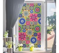 Window Film Privacy Yellow Green Flowers Glass Frosted Privacy Film For Glass Windows Static Cling No Glue Window Covering Self Adhesive Anti Uv For Office Bathroom Home 45x100cm/3 Pcs