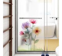 Window Film Privacy Yellow Purple Flowers Glass Frosted Privacy Film For Glass Windows Static Cling No Glue Window Covering Self Adhesive Anti Uv For Office Bathroom Home 60x116cm/1 Pcs