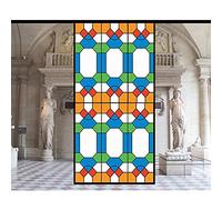 Window Film Stained Glass Art Deco,Frosted Privacy Glass Film Self Adhesive Vinyl Static Cling Window Sticker Peel And Stick Glass Covering Film,G,60x100cm(24"x40")