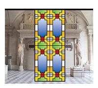 Window Film Stained Glass Art Deco,Frosted Privacy Glass Film Self Adhesive Vinyl Static Cling Window Sticker Peel And Stick Glass Covering Film,D,60x100cm(24"x40")