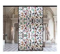 Window Film Stained Glass Art Deco,Frosted Privacy Glass Film Self Adhesive Vinyl Static Cling Window Sticker Peel And Stick Glass Covering Film,B,30x120cm(12"x47")