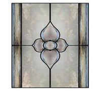 Window Film Stained Glass Window Film Retro Vintage Frosted Static Cling Art Colored Glass Films Door Sticker(17,55cmX70cm)