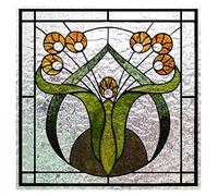Window Film Window Film Frosted Stained Glass Films,Customized Art Deco Design Static Cling Sticker,Home Decor Foil Treatment(16,58X58cm)
