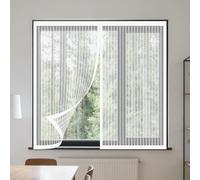Window Fly Screen 100 x 120 cm Keep Fly Mosquito Out Mesh Mosquito Bug Net for Windows Without Drilling Or Screwing with Self Adhesive Tape for Living Room Bedroom Offfice, White