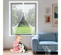 Window Fly Screen 100 x 135 cm Keep Fly Mosquito Out Mesh Mosquito Bug Net for Windows Easy Install for Window, Bedroom, Living Room, Kitchen Patio, White