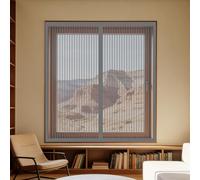 Window Fly Screen 100 x 85 cm with Selfadhesive Selfadhesive Window Screen Mesh with Installation Accessories for Home, Office, Bedroom, Living Room Kitchen, Grey