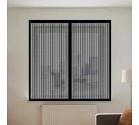 Window Fly Screen 115 x 125 cm Selfadhesive Tape Fly Screen for Window Custom Size for Living Room Bedroom Offfice, Black